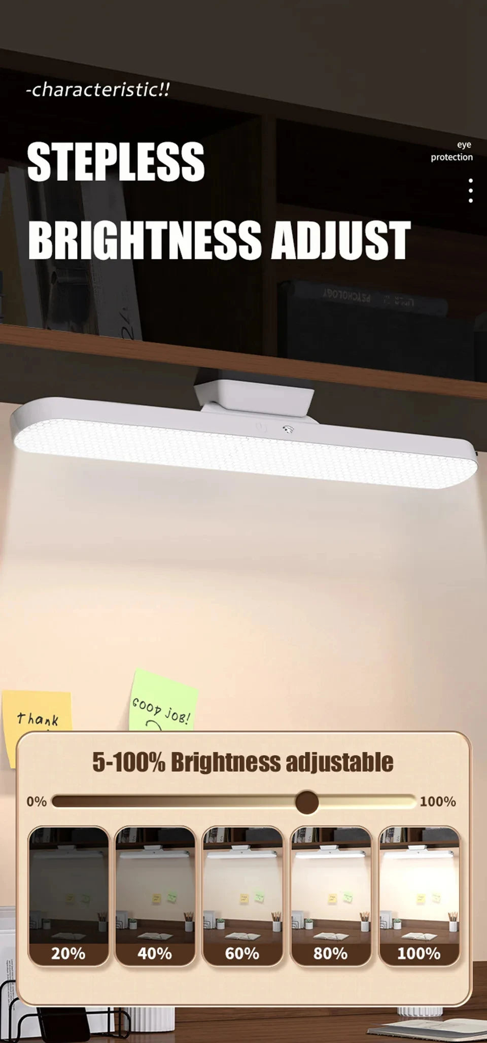 LED Desk Lamp with Three-Speed Dimming for Students - Smarsty