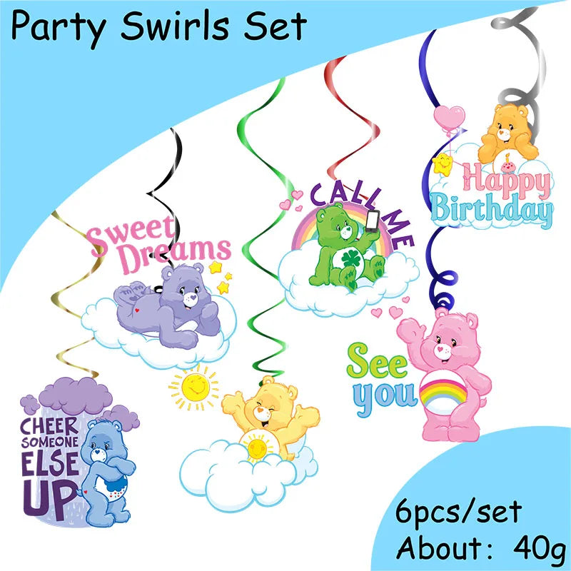 Miniso Care Bear Birthday Party Supplies Set - Smarsty