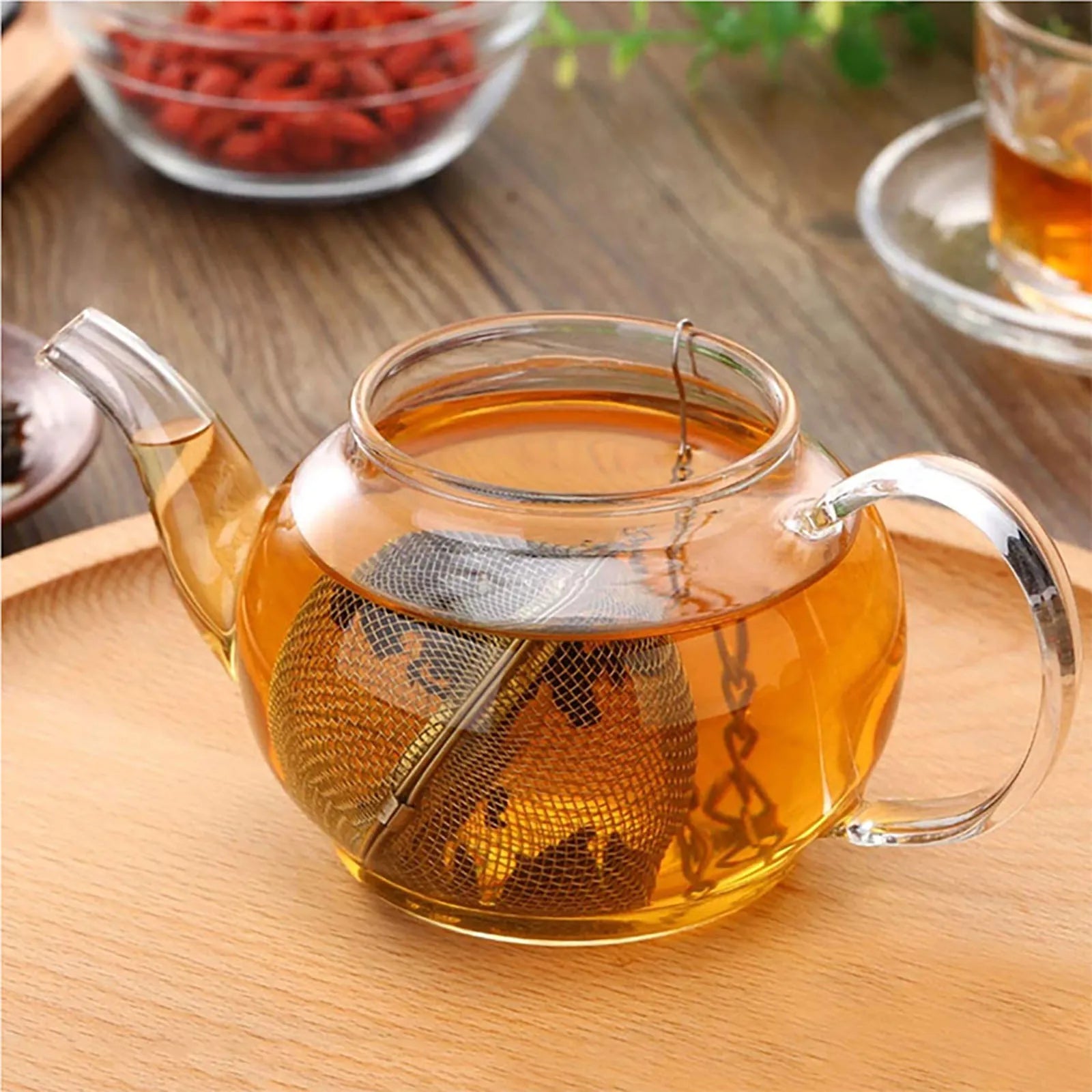 10-2pcs Stainless Steel Tea Ball Loose Leaf Tea Strainer Infusers Extra Fine Mesh Tea Interval Diffuser with Chain