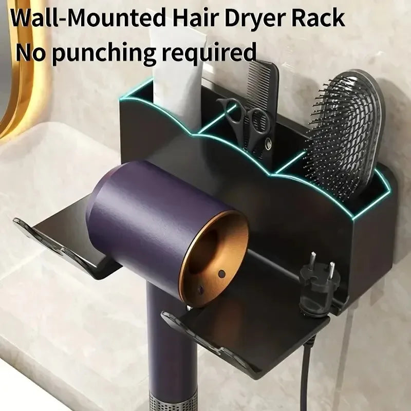 Wall Mounted Hair Dryer Storage Rack for Bathroom - Smarsty