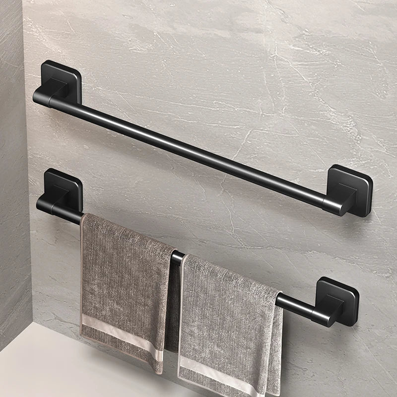 White Self-Adhesive Bathroom Towel Holder Easy Installation - Smarsty