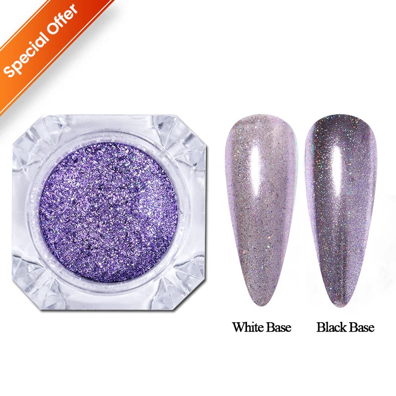 Aurora Pearl White Nail Glitter Powder for Stunning Designs - Smarsty