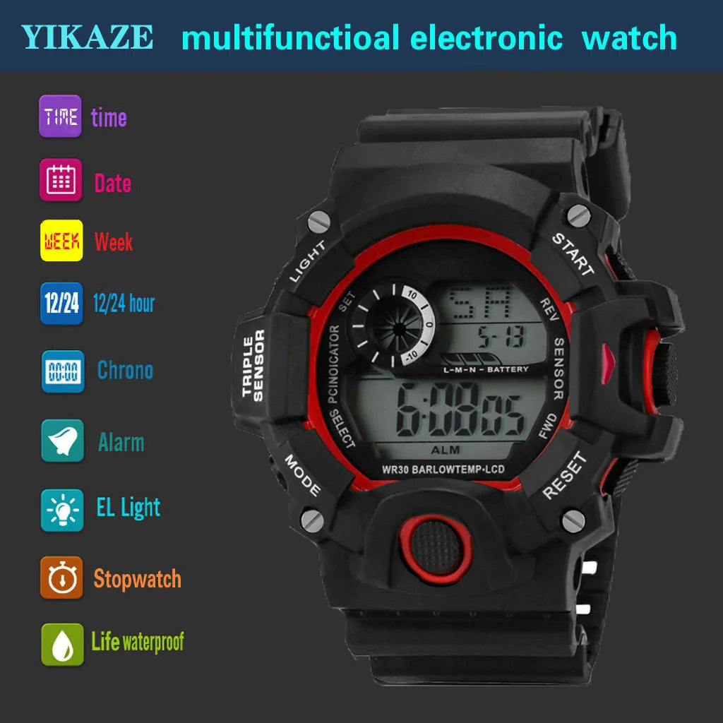 Men's Sports Electronic Wristwatch with Waterproof Design - Smarsty