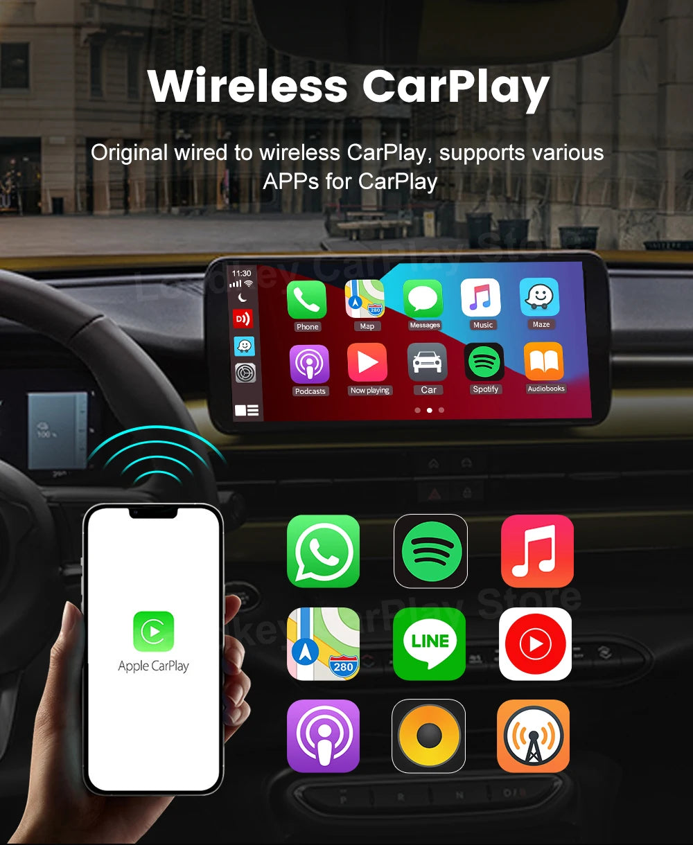 3 In 1 Wireless CarPlay Android Auto Adapter For Cars - Smarsty