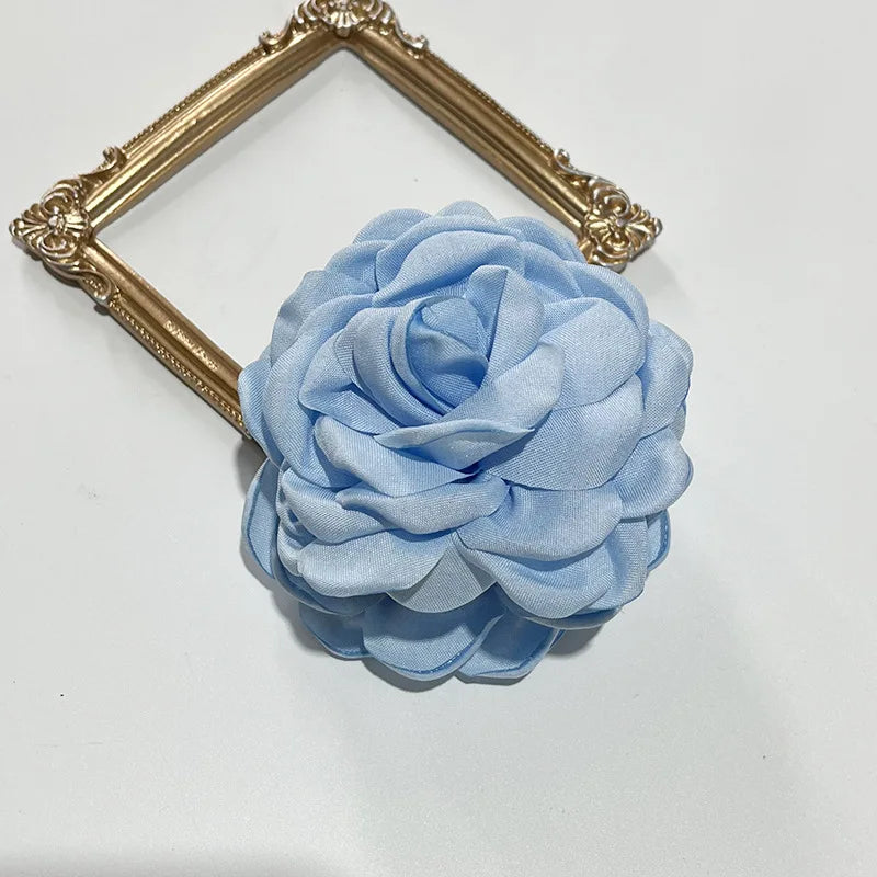 French Fabric Rose Hair Claw Clip Elegant Gift For Women - Smarsty