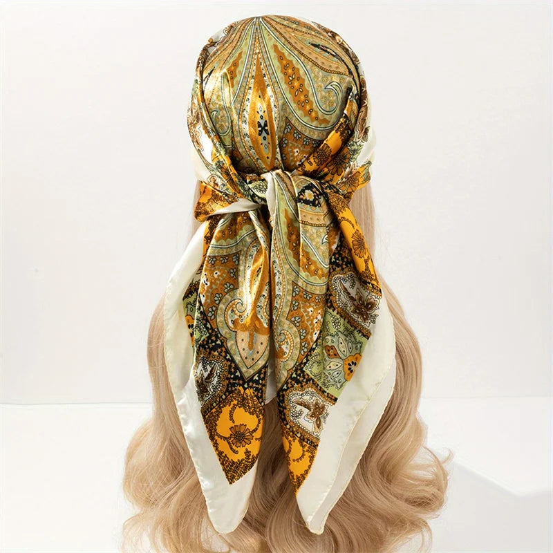 Luxury Satin Silk Scarf for Women Sun Protection - Smarsty