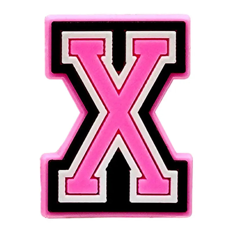 Pink Letter Shoe Charms for Crocs Accessories Women Clogs Pins Men Badge Kids Jeans Girls Decorations Buckle Shoes Accessories