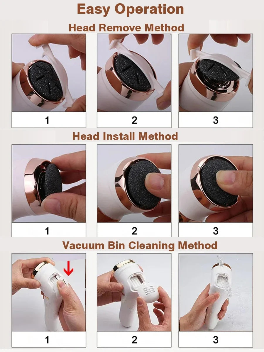 Rechargeable Electric Foot File Callus Remover for Smooth Feet - Smarsty