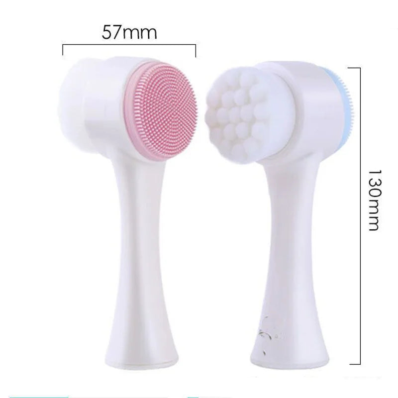 3D Double Sided Silicone Facial Cleansing Brush - Smarsty