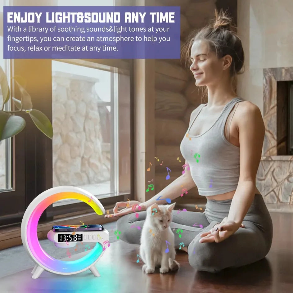 Wireless Charger Stand With Bluetooth Audio RGB Light - Smarsty