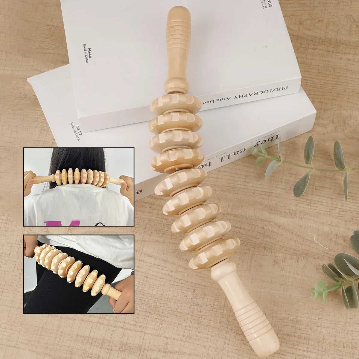 Wooden Trigger Point Massager Roller for Muscle Relief - Smarsty