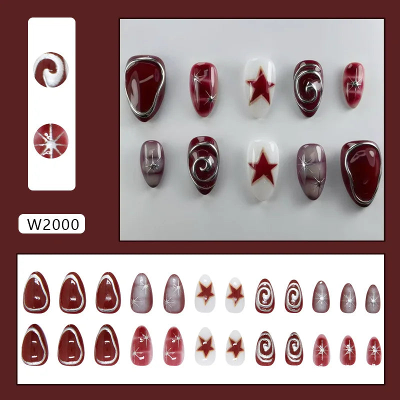 24pcs Flower Design Fake Nail Tips Full Cover - Smarsty