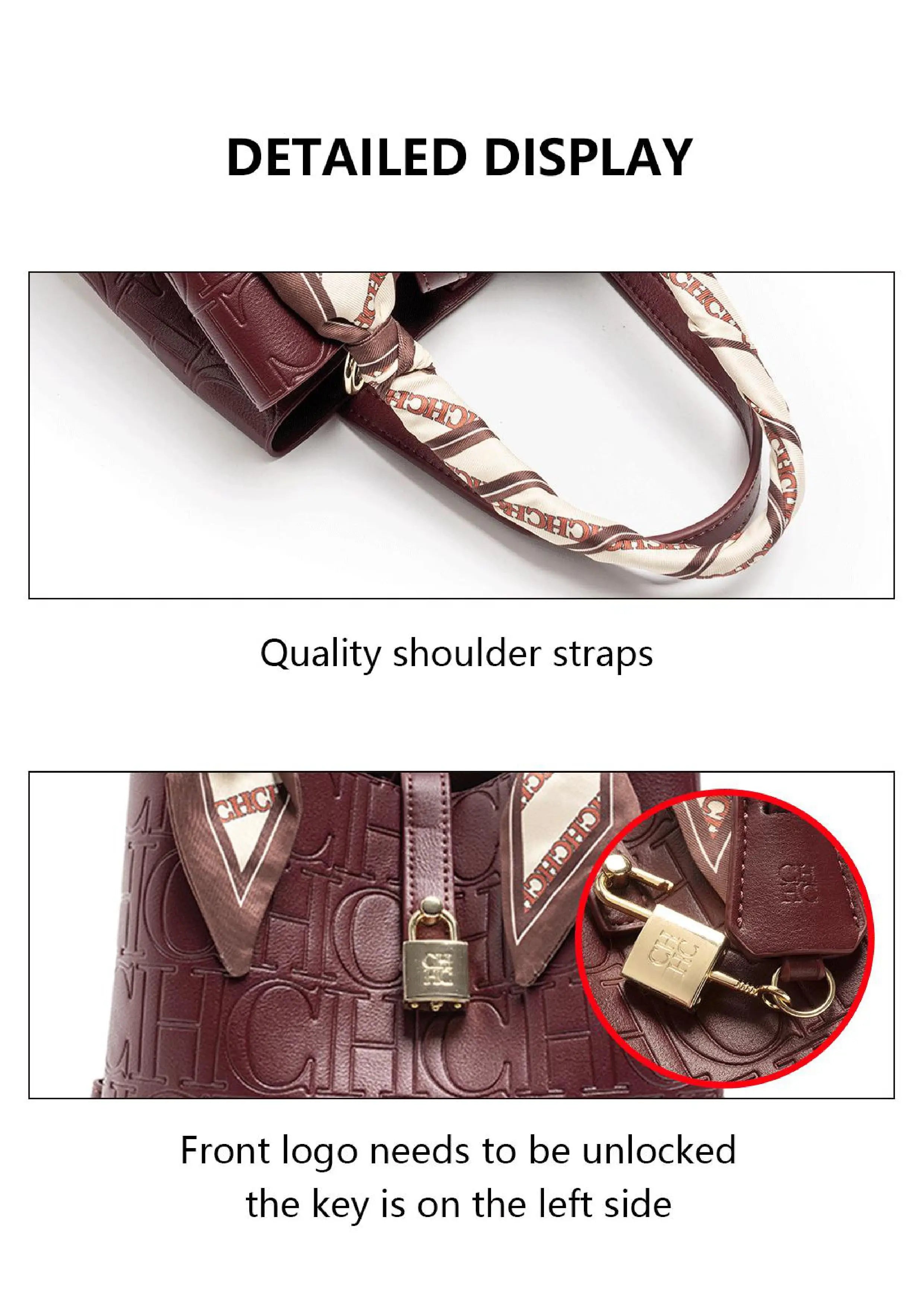 Large Capacity Handbag With Lock Design Luxury Crossbody - Smarsty