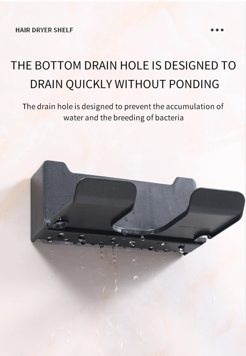 Wall Mounted Hair Dryer Holder Organizer for Bathrooms - Smarsty