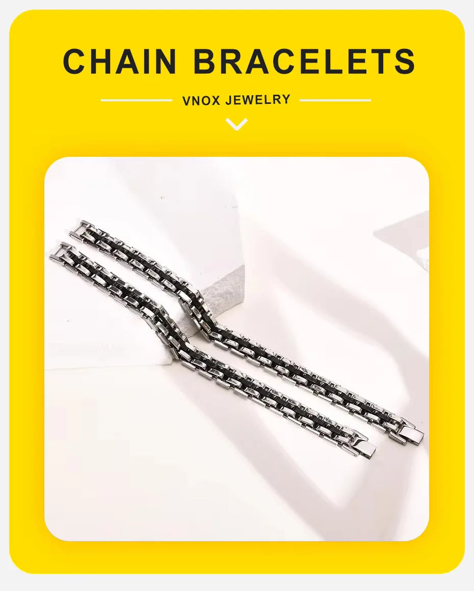 Vnox Stainless Steel Chain Bracelet for Men Gift - Smarsty