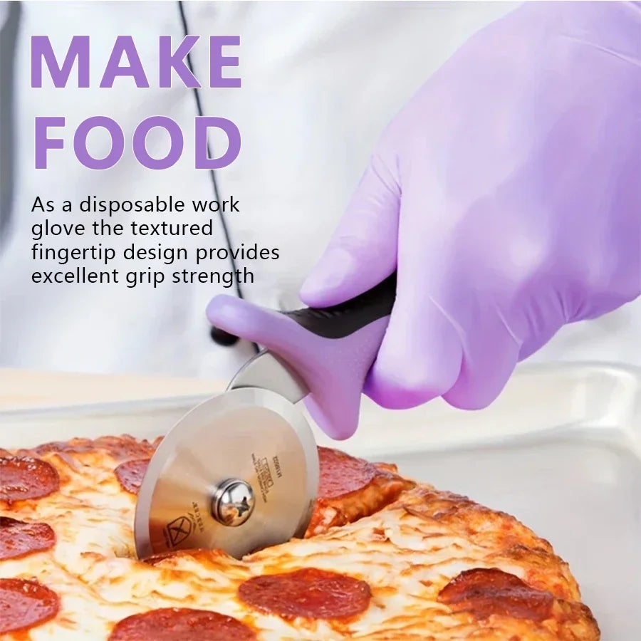 10-100pcs Disposable Purple Nitrile Gloves Latex Free Waterproof Suitable for Kitchen Food Processing Beauty Salon Work Glove