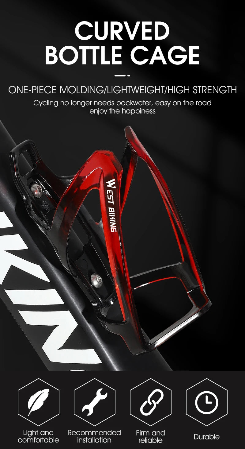 WEST BIKING Bicycle Water Bottle Cage Colorful Gradient Cycling Bottle Holder Ultralight MTB Road Bike Water Bottle Bracket - Smarsty