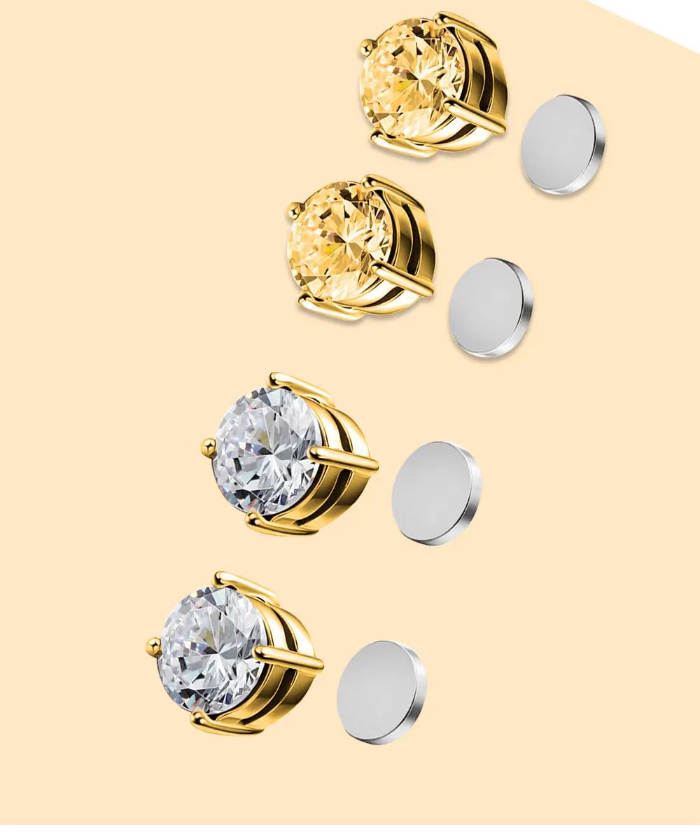 Fashion Crystal Magnetic Clip Earrings for Men and Women - Smarsty