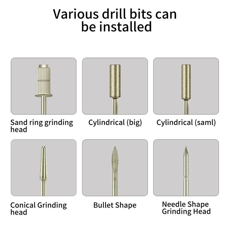 Professional Electric Nail Drill 35000RPM Portable Manicure Machine - Smarsty