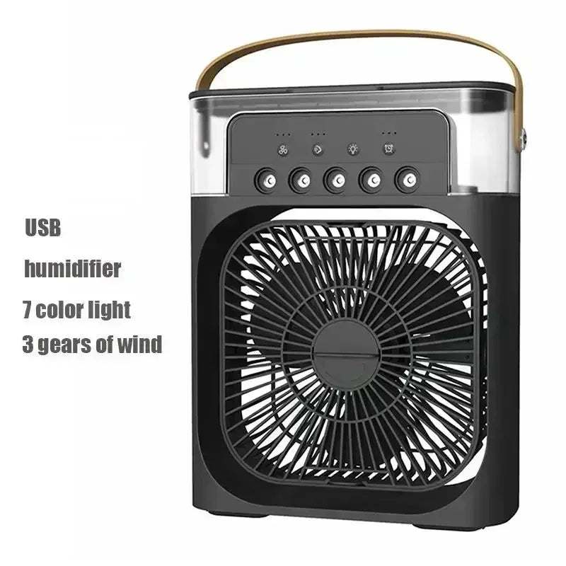 New 3 In 1 Fan AIr Conditioner Household Mini Air Cooler LED Night Light Portable Humidifier Air Adjustment Fan Office Home Fan - Smarsty
