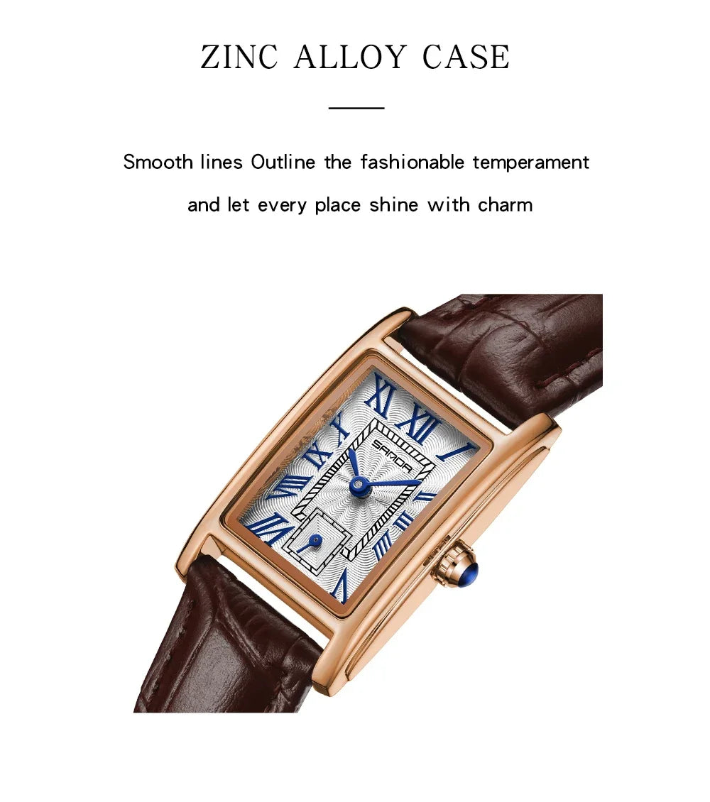 SANDA 1116 Women's Luxury Quartz Watch with Leather Strap - Smarsty