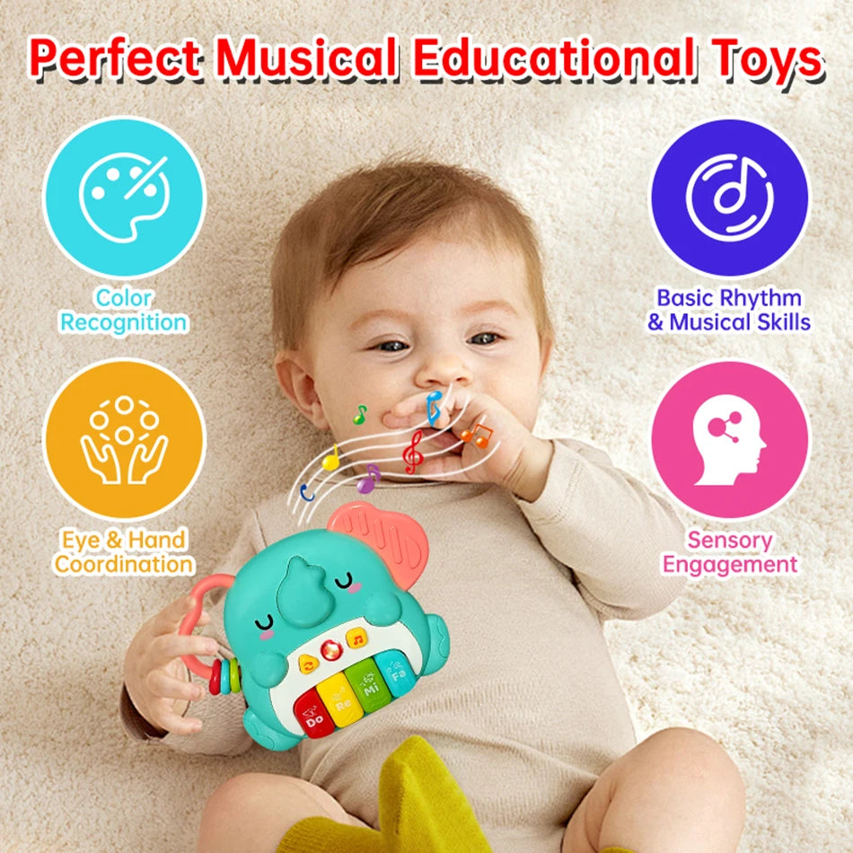 Kids Cartoon Piano Keyboard Game with Animal Sounds Flashing Light Music Baby Instrument Music Toys Educational Toys Kids Gifts by Smarsty