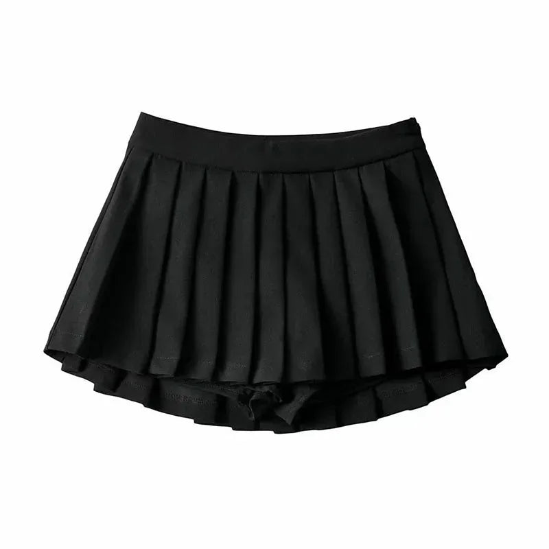 Spice girl pleated skirt female pure color small short skirt summer new Korean version JK college wind high waist mini skirt - Smarsty