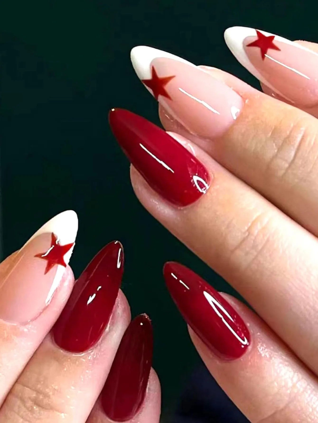 24pcs White French Press On Almond Nails Full Cover - Smarsty