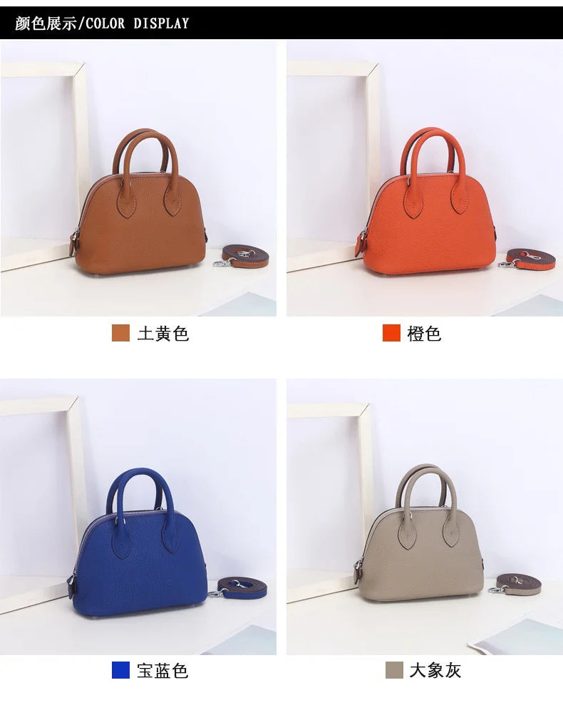 Cow Leather Shell Bag Crossbody Women Messenger Style - Smarsty