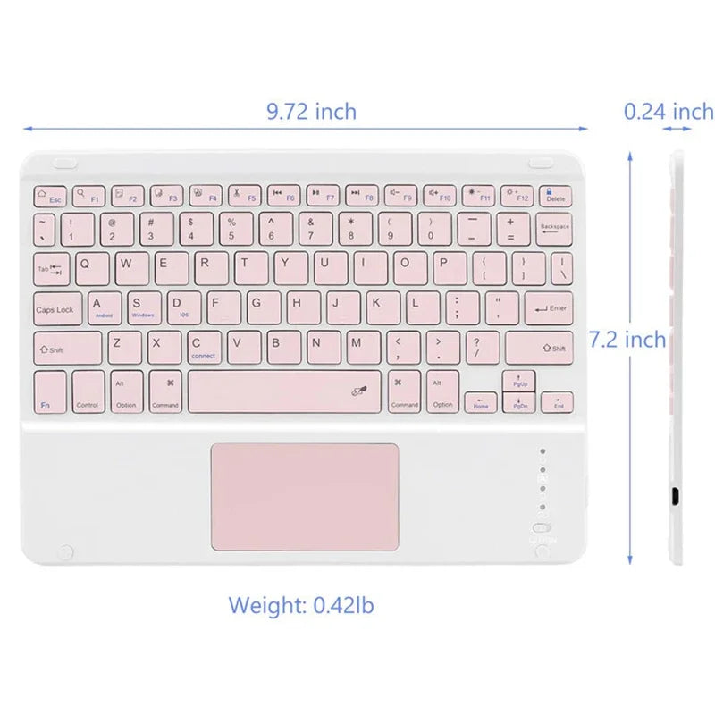 Bluetooth Keyboard 10 Inch For iPad Rechargeable Universal