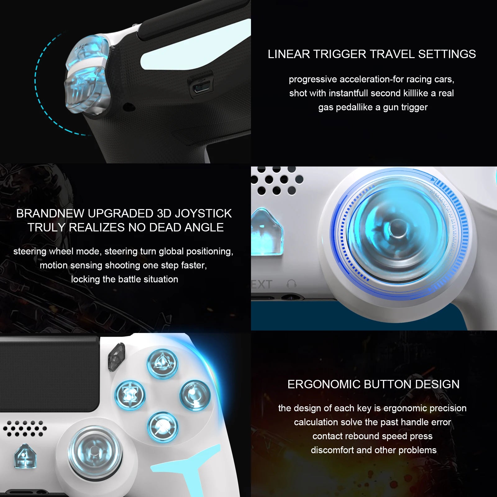 GAMINJA RGB Wireless Game Controller With Dual Vibration - Smarsty