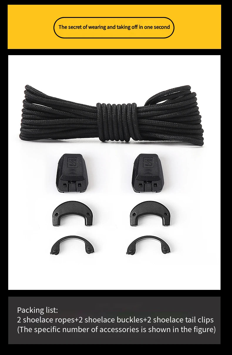 No tie Shoelaces Round Tennis Shoe laces Without ties Adult Kids Fashion Outdoor Running Sneakers Laces Shoes Accesories - Smarsty