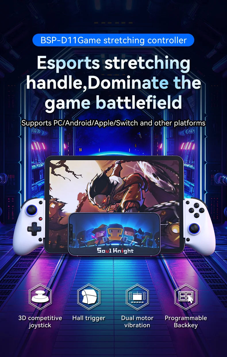 Telescopic Wireless Gamepad Controller for Switch and Mobile Gaming - Smarsty