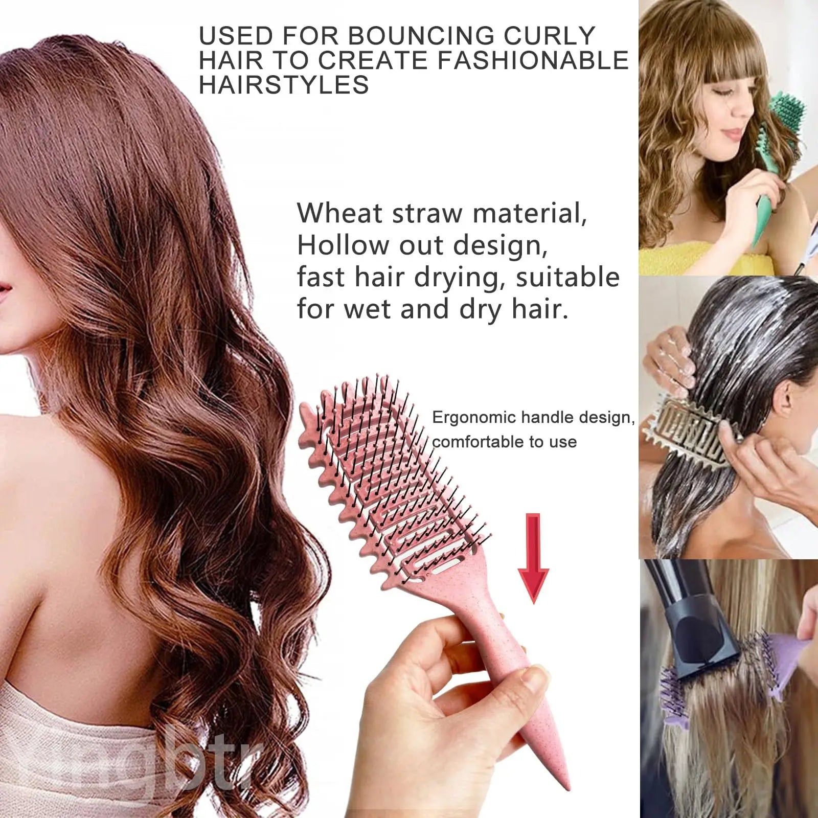 Curly Hair Brush for Easy Detangling and Styling - Smarsty