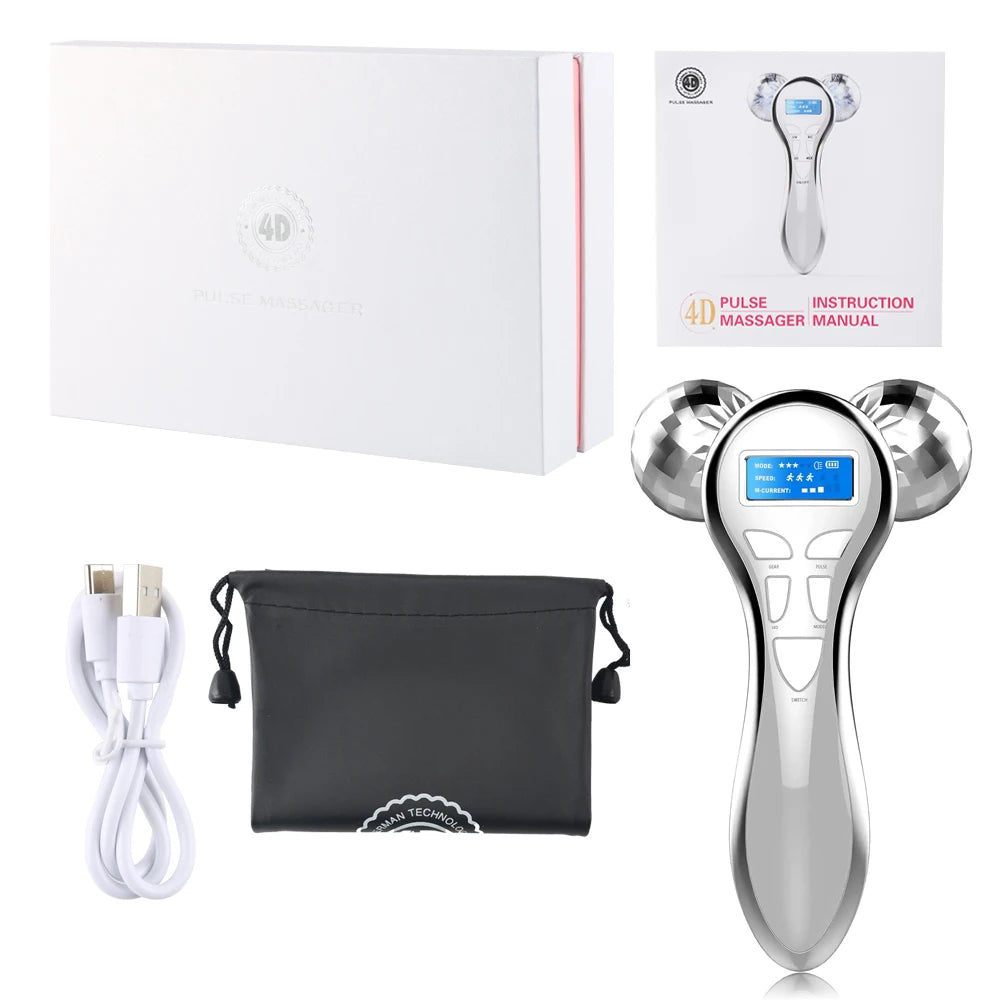 4D EMS Face Massager Roller for Lifting and Anti-Aging - Smarsty