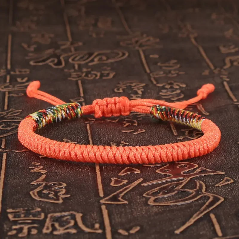 Tibetan Buddhist Lucky Bracelet Adjustable Red Thread Braid - Smarsty