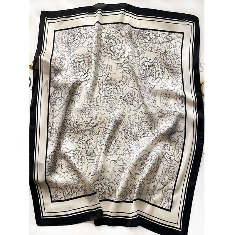 Luxury Silk Scarf Women Satin Shawl Sun Protection Wrap - Smarsty