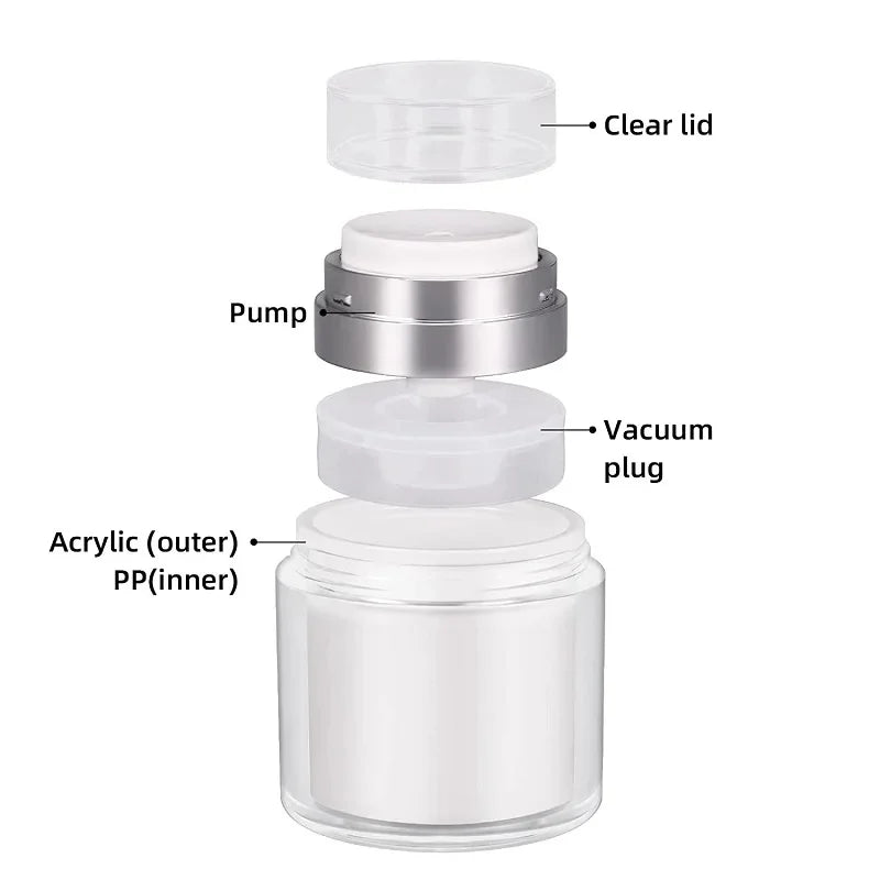 Airless Pump Jar for Makeup Lotion Refillable Container - Smarsty