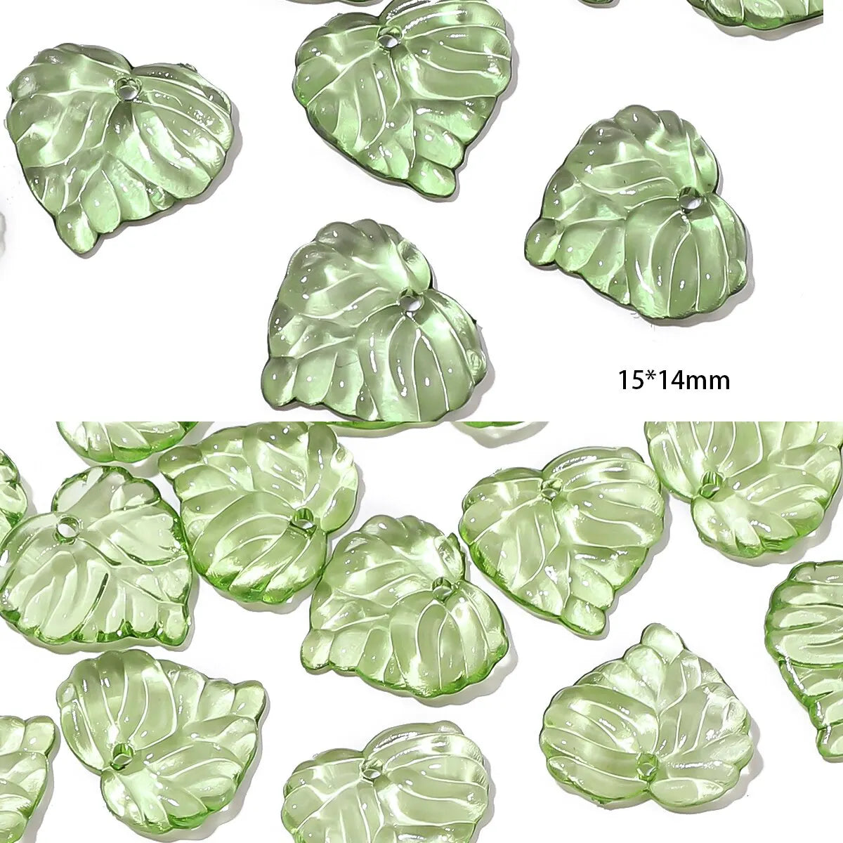100pcs Acrylic Leaf Beads Perfect For DIY Handmade Jewelry - Smarsty