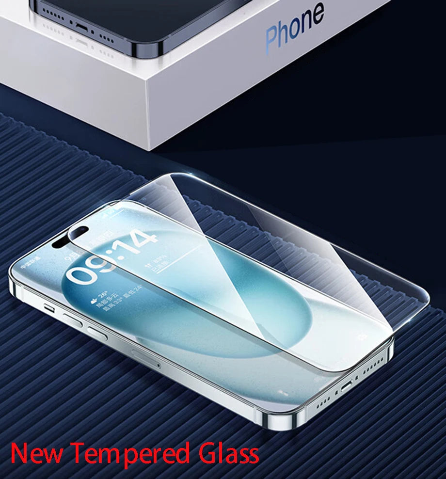 4Pcs Tempered Glass For iPhone 16 15 14 13 12 11 Pro Max Screen Protector For iPhone 7 8 Plus X XS Max XR Protective Glass Film - Smarsty