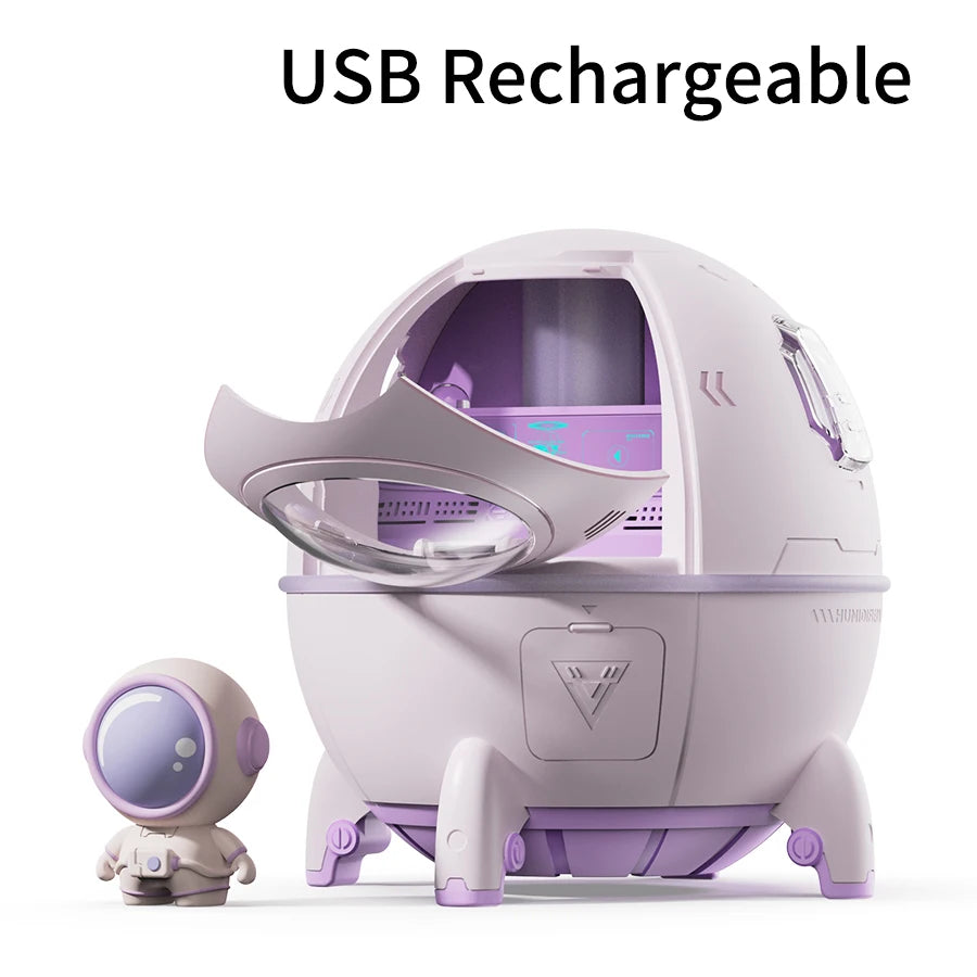 USB Rechargeable Space Capsule Air Humidifier with Colorful Light - Smarsty