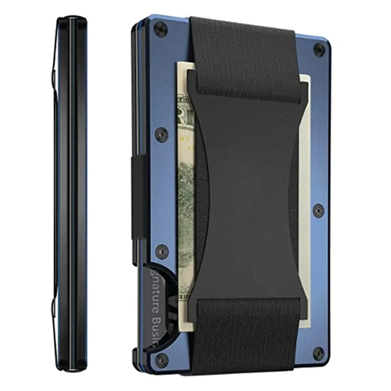 Carbon Fiber Metal Minimalist Slim Credit Card Holder Wallet Carteira for Men Cartera Tarjetero Hombre RFID Bank Cardholder Case