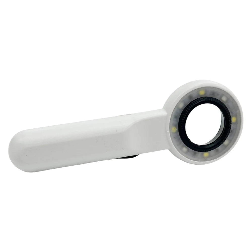 60X Handheld Magnifier Rechargeable Illuminated Magnifying Glass Wear Resist Lighting Book Magnifier for Seniors Reading Repair