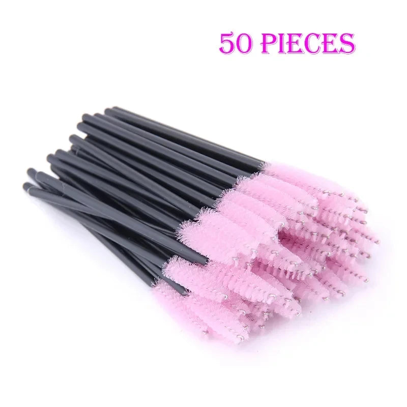 50 Pcs Disposable Eyelash Brushes for Perfect Makeup - Smarsty