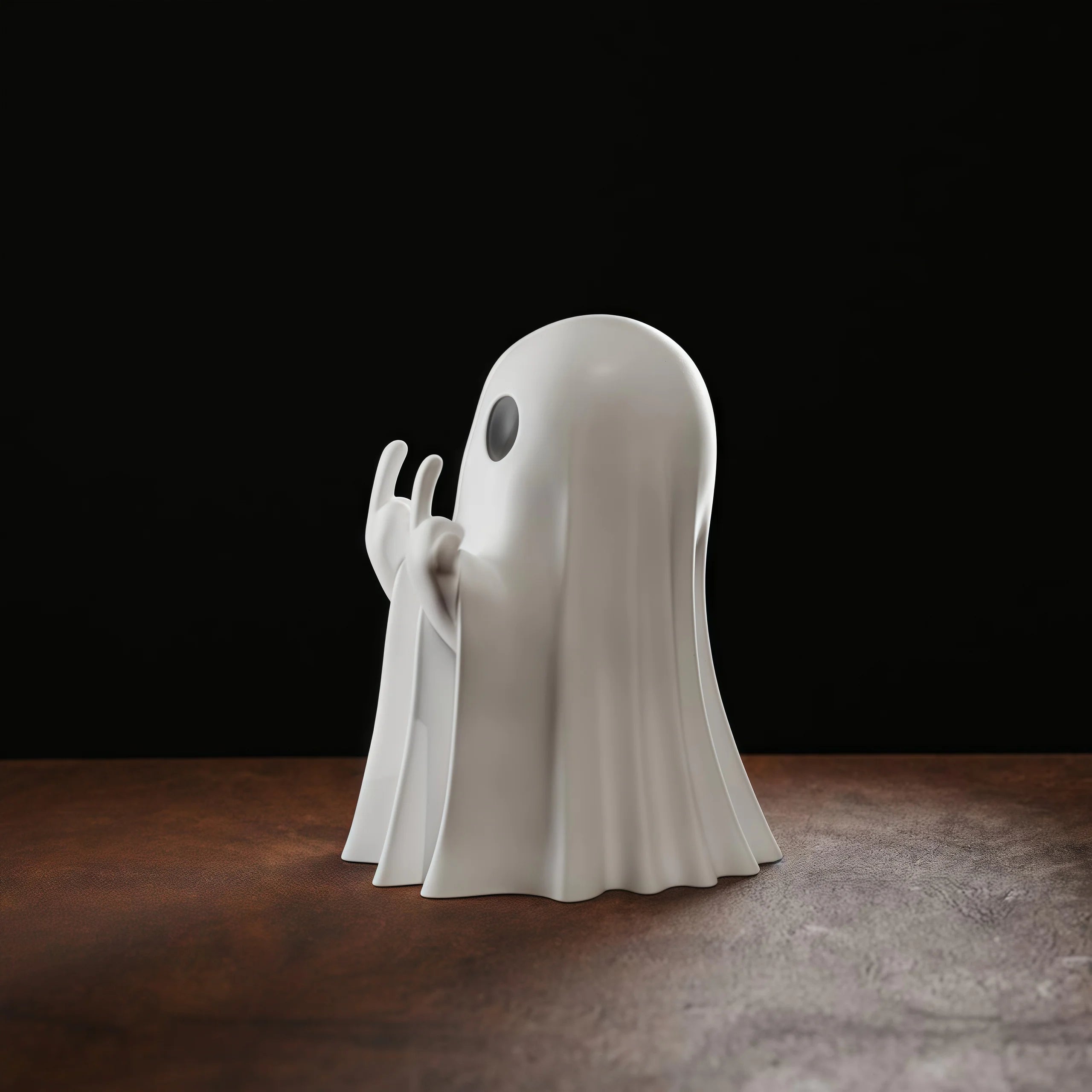 Cute Middle Finger Ghost Statue, Small Halloween Decor for Home, Centerpiece for Coffee Table, Adorable Horror Figure - Smarsty