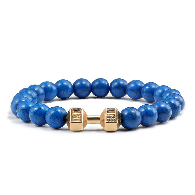 Natural Stone Dumbbell Bead Bracelet for Energy and Style - Smarsty