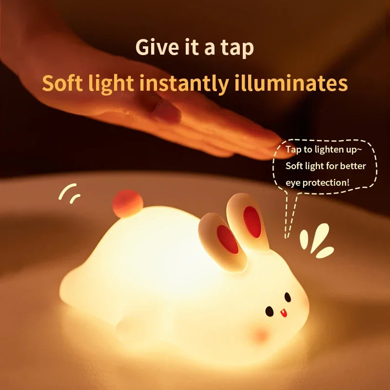 Cute Silicone Rabbit LED Night Light for Kids - Smarsty