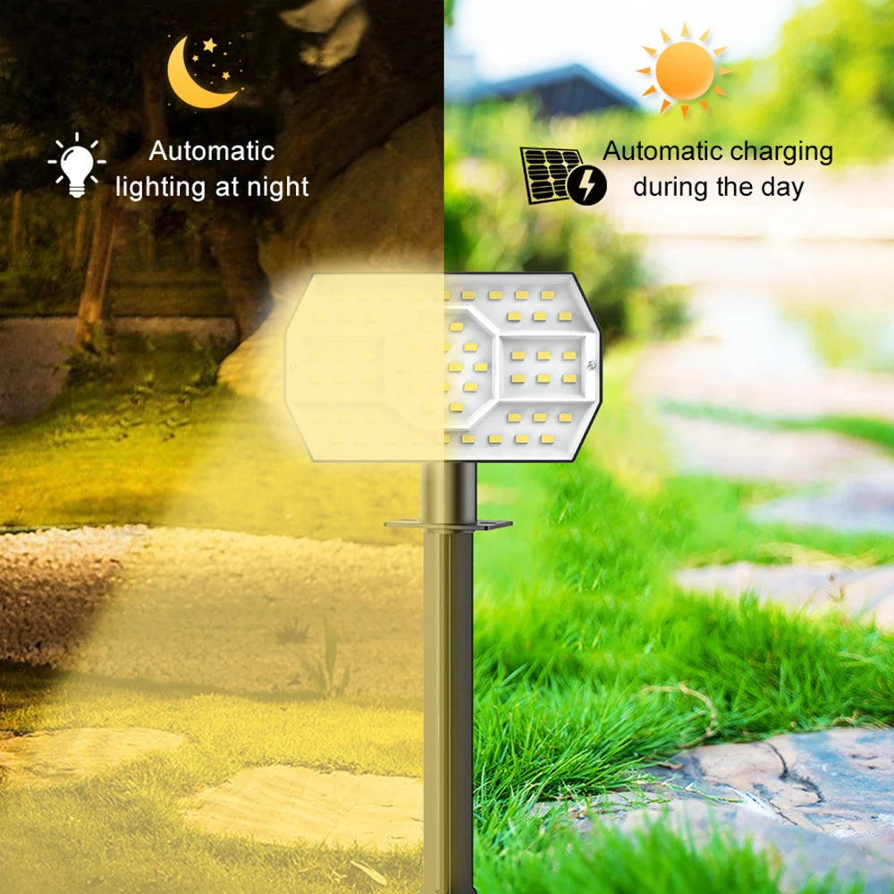 Solar Powered LED Spotlights for Outdoor Landscape Lighting - Smarsty