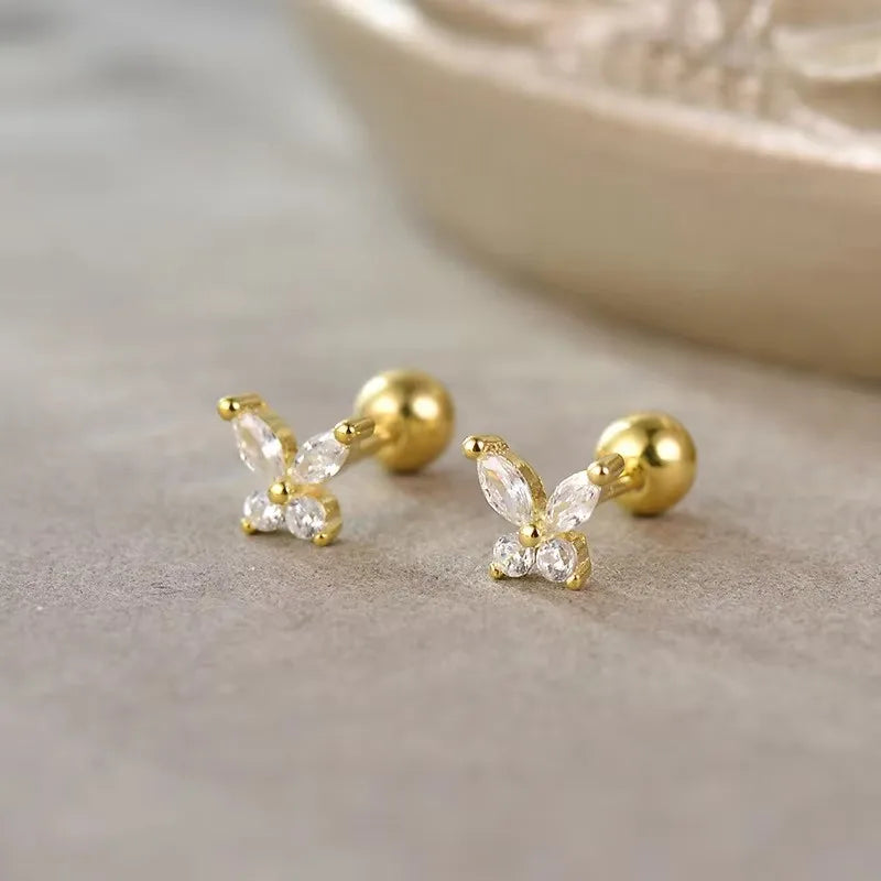 Hypoallergenic Heart Stud Earrings Screw Back For Women - Smarsty