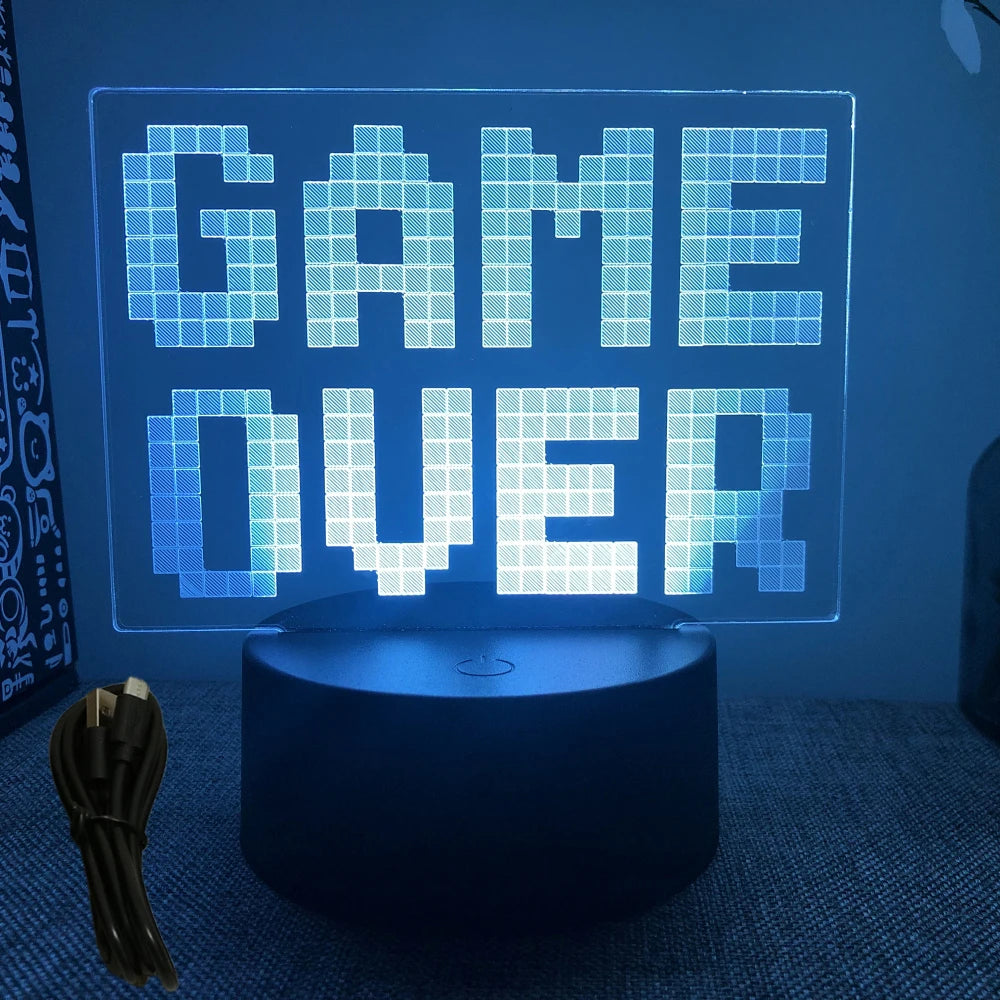 Neon Gamer 3D LED Night Light for Gaming Room - Smarsty